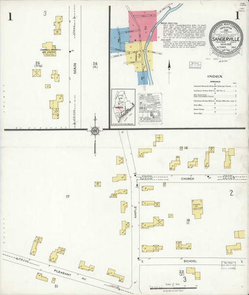 Sangerville, Maine 1923 - Old Map Maine Fire Insurance Index
