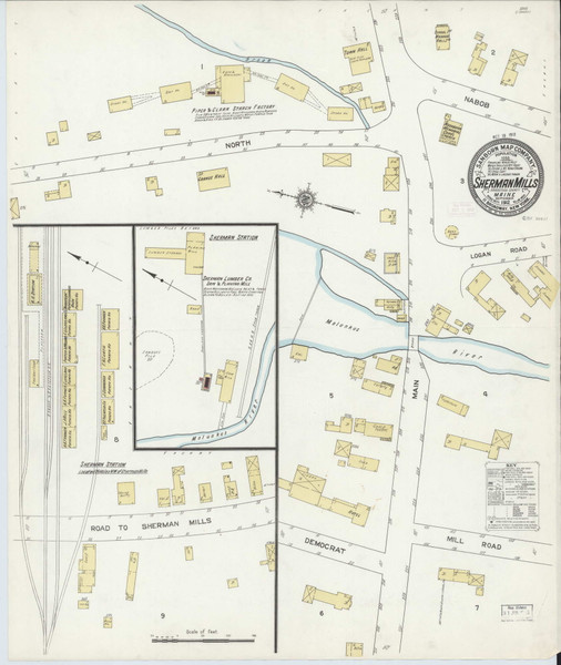 Sherman, Maine 1912 - Old Map Maine Fire Insurance Index