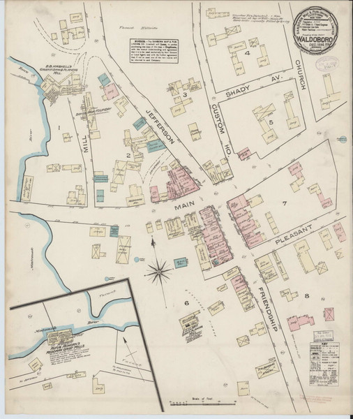 Waldoboro, Maine 1884 - Old Map Maine Fire Insurance Index