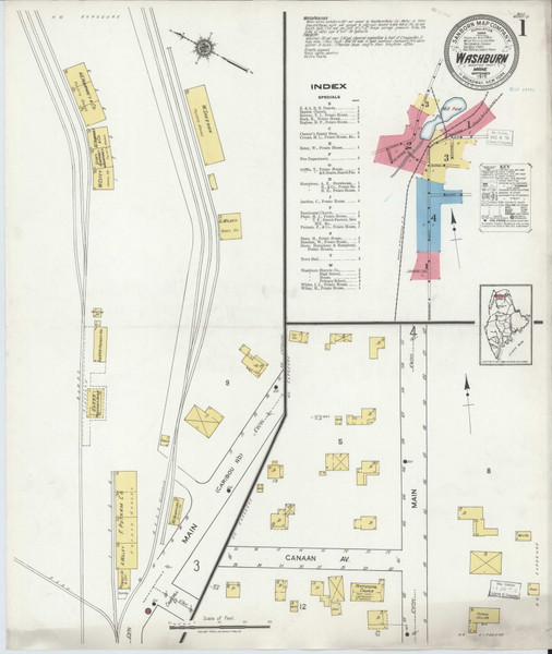 Washburn, Maine 1919 - Old Map Maine Fire Insurance Index