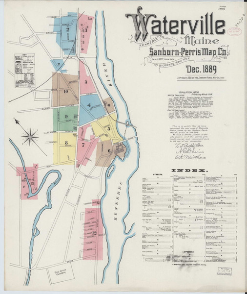 Waterville, Maine 1889 - Old Map Maine Fire Insurance Index