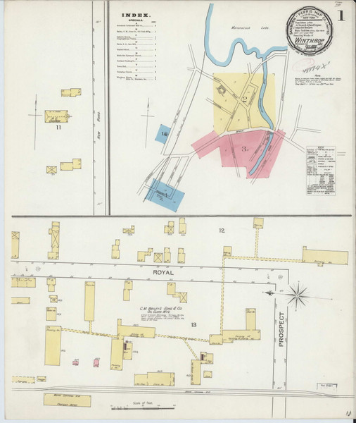 Winthrop, Maine 1892 - Old Map Maine Fire Insurance Index