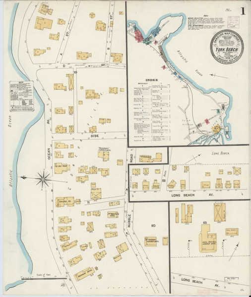 York Beach, Maine 1906 - Old Map Maine Fire Insurance Index