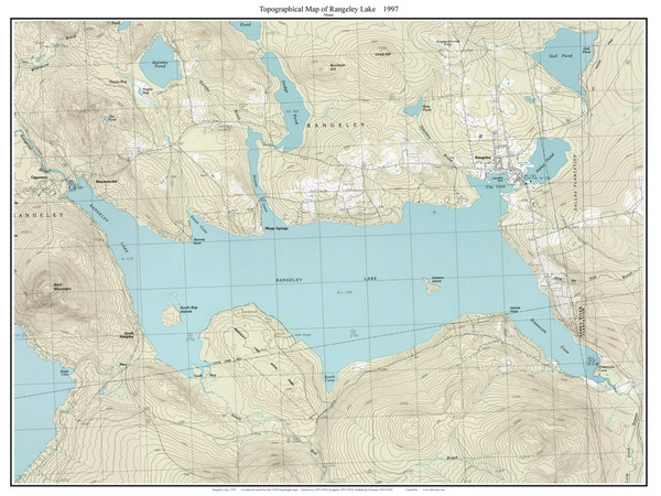 Rangeley Lake 1997 - Custom USGS Old Topo Map - Maine 1