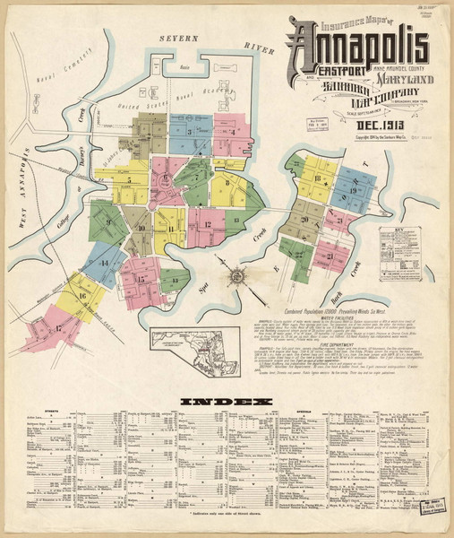 Annapolis, Maryland 1913 - Old Map Maryland Fire Insurance Index Annapolis, Maryland 1913 - Old Map Maryland Fire Insurance Index