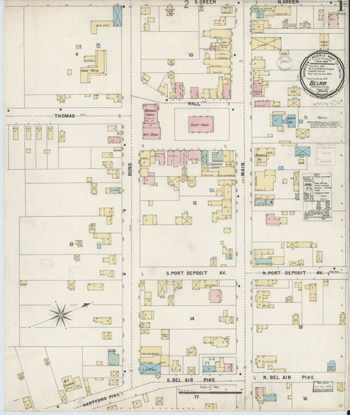Bel Air, Maryland 1897 - Old Map Maryland Fire Insurance Index