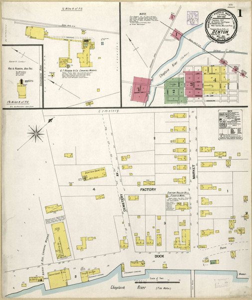 Denton, Maryland 1901 - Old Map Maryland Fire Insurance Index Denton, Maryland 1901 - Old Map Maryland Fire Insurance Index