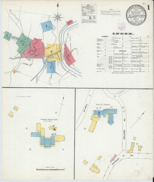Ellicott City, Maryland 1904 - Old Map Maryland Fire Insurance Index