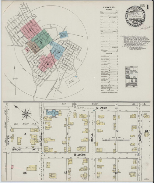 Frostburg, Maryland 1890 - Old Map Maryland Fire Insurance Index