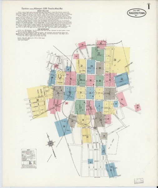 Hagerstown, Maryland 1910 - Old Map Maryland Fire Insurance Index