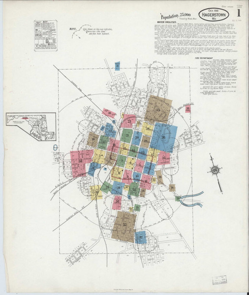 Hagerstown, Maryland 1918 - Old Map Maryland Fire Insurance Index