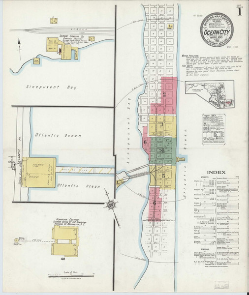 Ocean City, Maryland 1921 - Old Map Maryland Fire Insurance Index