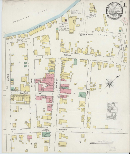 Pocomoke City, Maryland 1895 - Old Map Maryland Fire Insurance Index Pocomoke City, Maryland 1895 - Old Map Maryland Fire Insurance Index