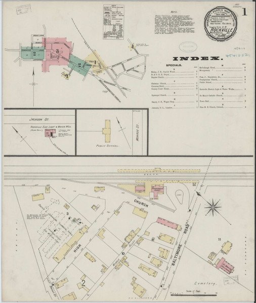 Rockville, Maryland 1897 - Old Map Maryland Fire Insurance Index