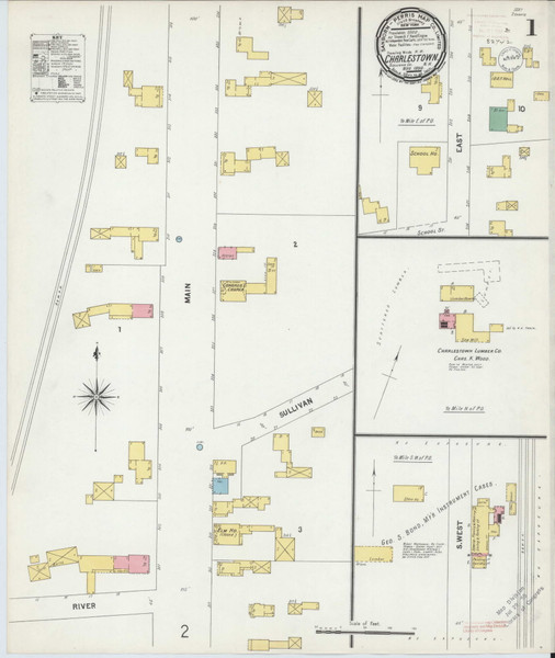 Charlestown, New Hampshire 1899 - Old Map New Hampshire Fire Insurance Index