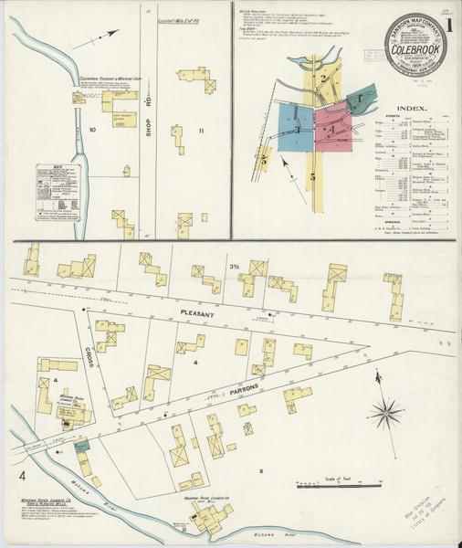 Colebrook, New Hampshire 1909 - Old Map New Hampshire Fire Insurance Index