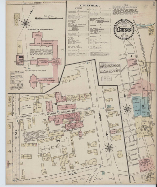 Concord, New Hampshire 1879 - Old Map New Hampshire Fire Insurance Index