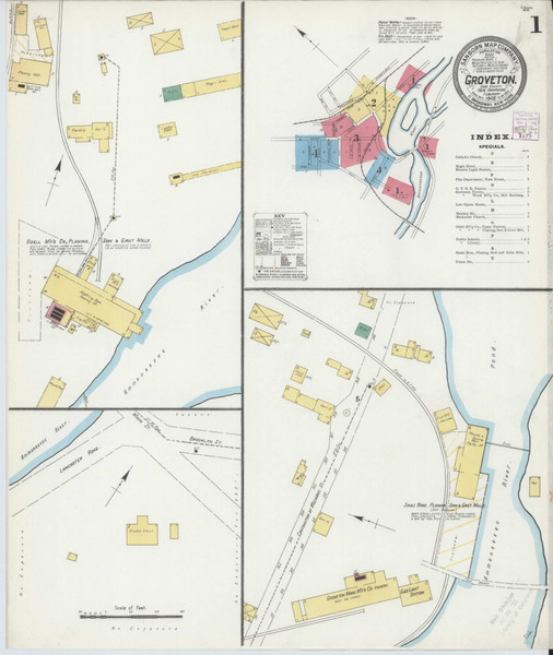 Groveton, New Hampshire 1905 - Old Map New Hampshire Fire Insurance Index
