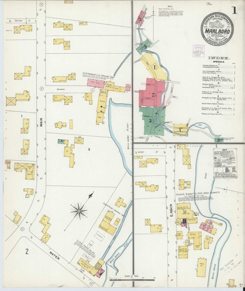 Marlborough, New Hampshire 1904 - Old Map New Hampshire Fire Insurance Index
