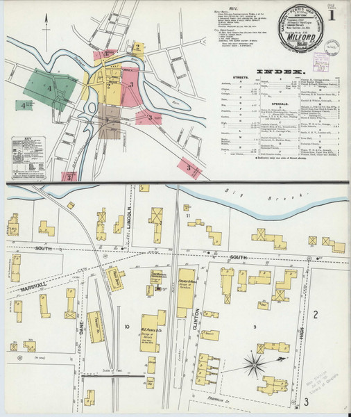 Milford, New Hampshire 1901 - Old Map New Hampshire Fire Insurance Index Milford, New Hampshire 1901 - Old Map New Hampshire Fire Insurance Index