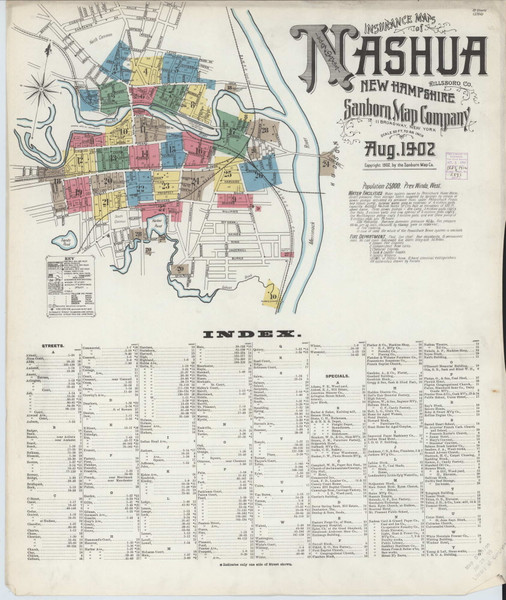 Nashua, New Hampshire 1902 - Old Map New Hampshire Fire Insurance Index Nashua, New Hampshire 1902 - Old Map New Hampshire Fire Insurance Index