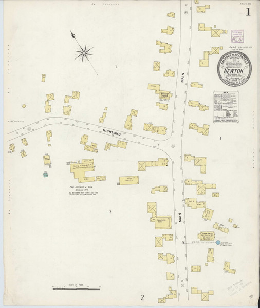 Newton, New Hampshire 1907 - Old Map New Hampshire Fire Insurance Index