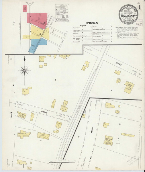 North Conway, New Hampshire 1908 - Old Map New Hampshire Fire Insurance Index