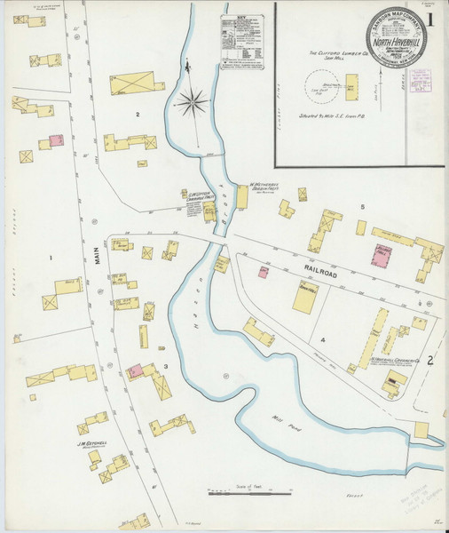 North Haverhill, New Hampshire 1905 - Old Map New Hampshire Fire Insurance Index