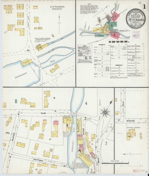 Peterborough, New Hampshire 1904 - Old Map New Hampshire Fire Insurance Index