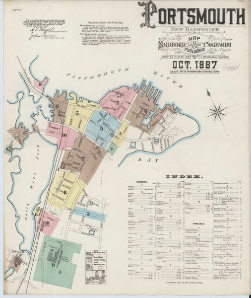 Portsmouth, New Hampshire 1887 - Old Map New Hampshire Fire Insurance Index Portsmouth, New Hampshire 1887 - Old Map New Hampshire Fire Insurance Index