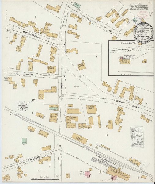 Raymond, New Hampshire 1898 - Old Map New Hampshire Fire Insurance Index