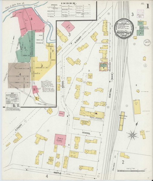 Woodsville, New Hampshire 1901 - Old Map New Hampshire Fire Insurance Index