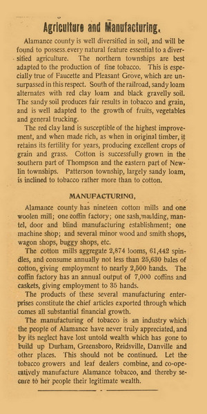 Agriculture and Manufacturing Summaries, North Carolina 1893 Old Town Map Custom Print - Alamance Co. Agriculture and Manufacturing Summaries, North Carolina 1893 Old Town Map Custom Print - Alamance Co.