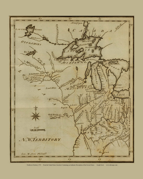 Northwest Territory, 1795 United States Gazetteer