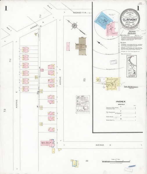 Claymont, Delaware 1927 - Old Map Delaware Fire Insurance Index
