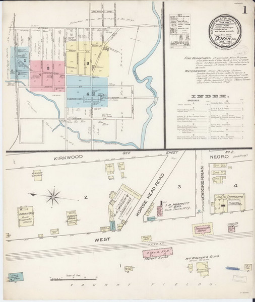 Dover, Delaware 1885 - Old Map Delaware Fire Insurance Index
