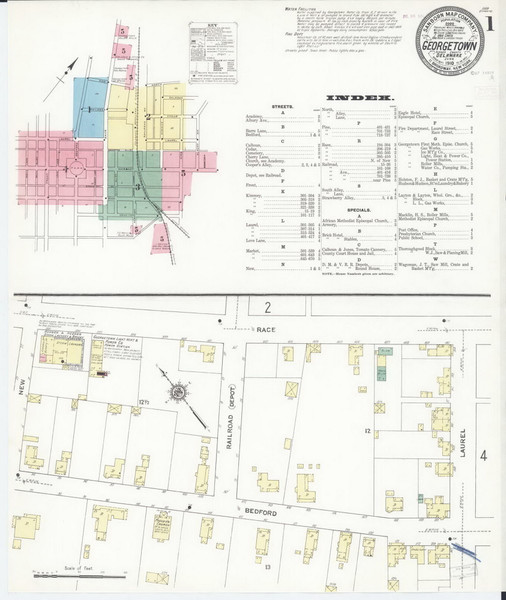 Georgetown, Delaware 1910 - Old Map Delaware Fire Insurance Index