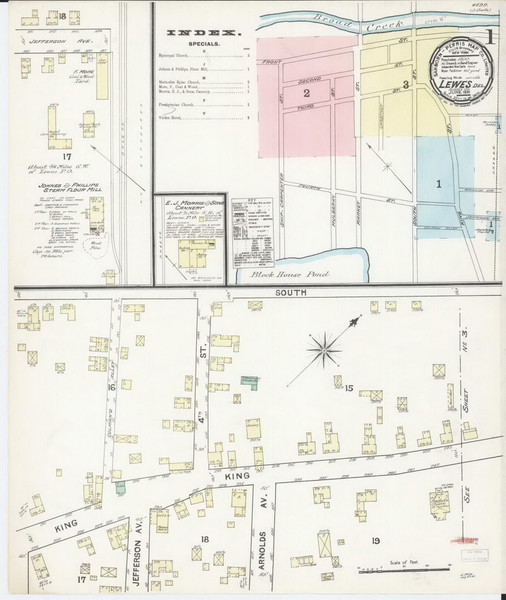 Lewes, Delaware 1891 - Old Map Delaware Fire Insurance Index