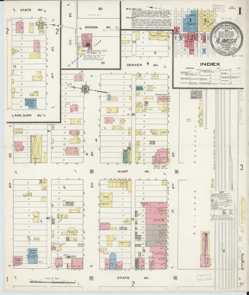 Alamosa, Colorado 1909 - Old Map Colorado Fire Insurance Index