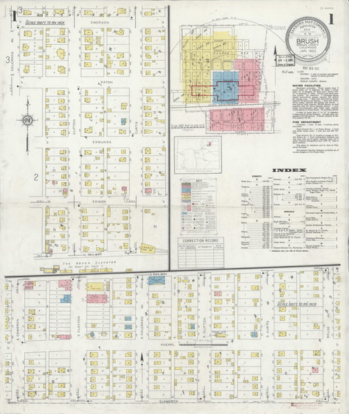 Brush, Colorado 1933 - Old Map Colorado Fire Insurance Index