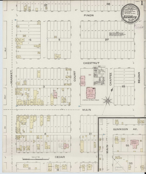 Buena Vista, Colorado 1886 - Old Map Colorado Fire Insurance Index