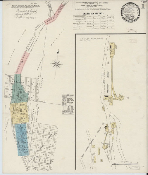 Creede, Colorado 1893 - Old Map Colorado Fire Insurance Index Creede, Colorado 1893 - Old Map Colorado Fire Insurance Index