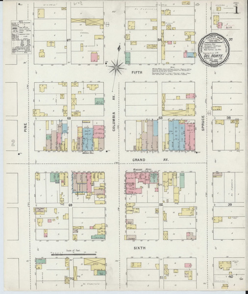 Del Norte, Colorado 1895 - Old Map Colorado Fire Insurance Index