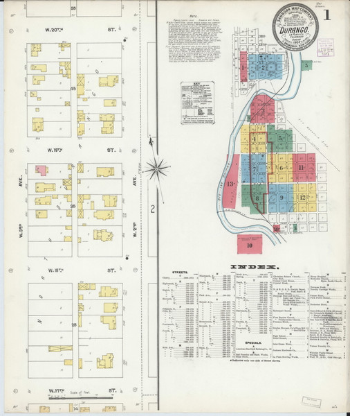 Durango, Colorado 1904 - Old Map Colorado Fire Insurance Index