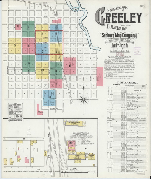 Greeley, Colorado 1906 - Old Map Colorado Fire Insurance Index