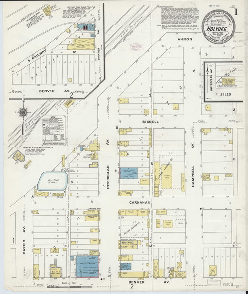 Holyoke, Colorado 1911 - Old Map Colorado Fire Insurance Index