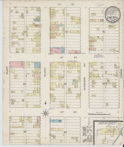 Lake City, Colorado 1886 - Old Map Colorado Fire Insurance Index