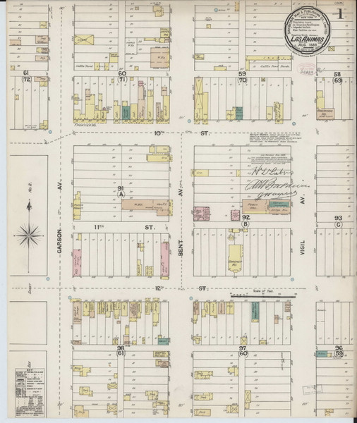 Las Animas, Colorado 1889 - Old Map Colorado Fire Insurance Index