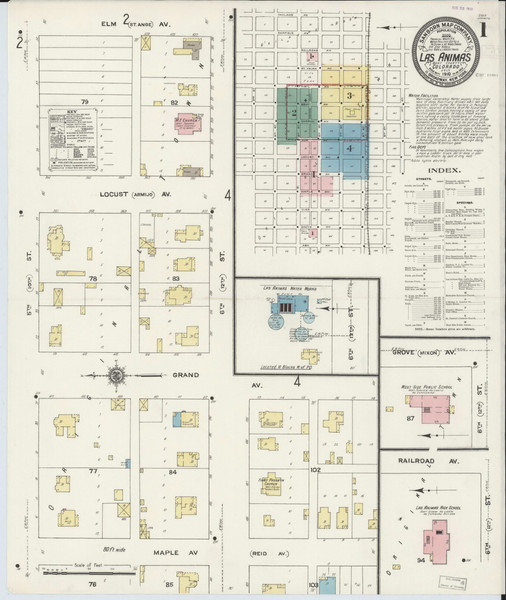 Las Animas, Colorado 1910 - Old Map Colorado Fire Insurance Index