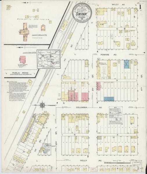 Swink, Colorado 1914 - Old Map Colorado Fire Insurance Index